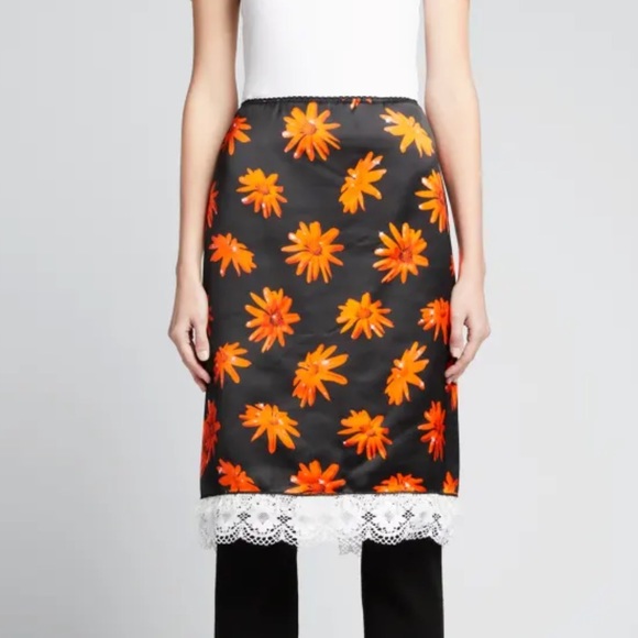Meryll Rogge Orange Floral Daisy Skirt - Picture 2 of 7